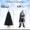 Black Artificial Halloween Christmas Tree with PVC Branch Tips and Cool White LED Lights